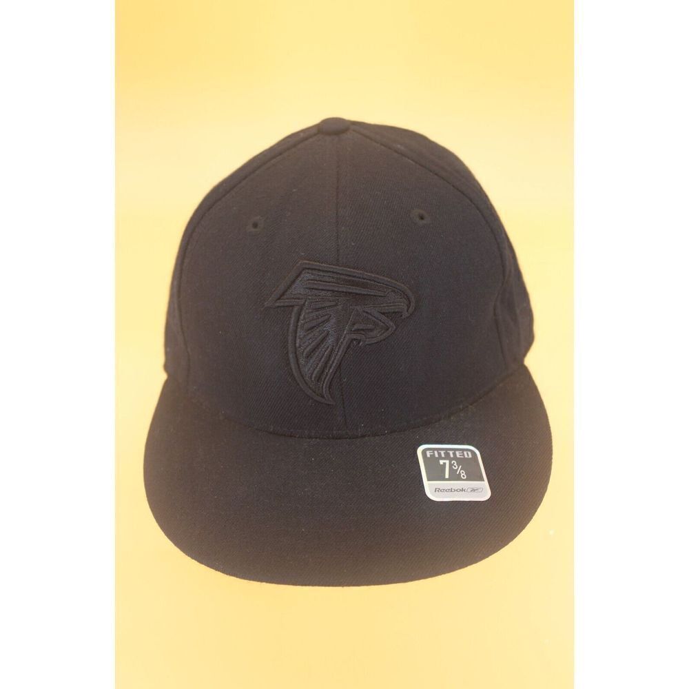 NFL Black Wool Falcons Blk/Blk Size 7 3/8 Fitted Hat